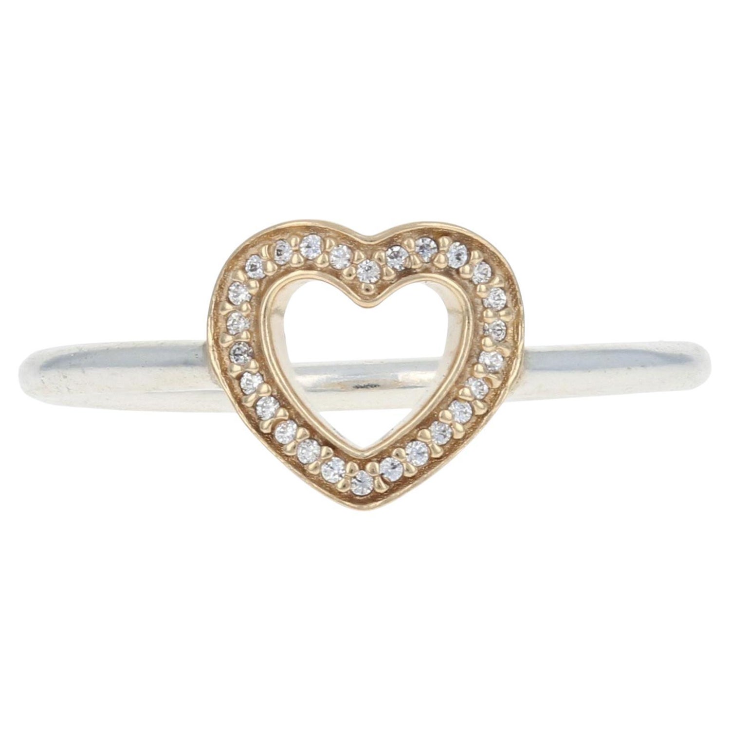 Authentic Pandora Symbol of Love Ring Silver 14k Gold Heart 190925CZ For  Sale at 1stDibs | pandora 14k gold heart ring, gold heart ring pandora,  pandora heart ring