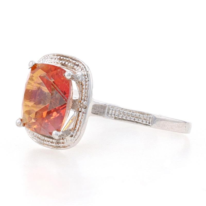 Women's NEW Azotic Topaz & Diamond Ring - Sterling Silver 6.93ctw Halo-Inspired Size 7