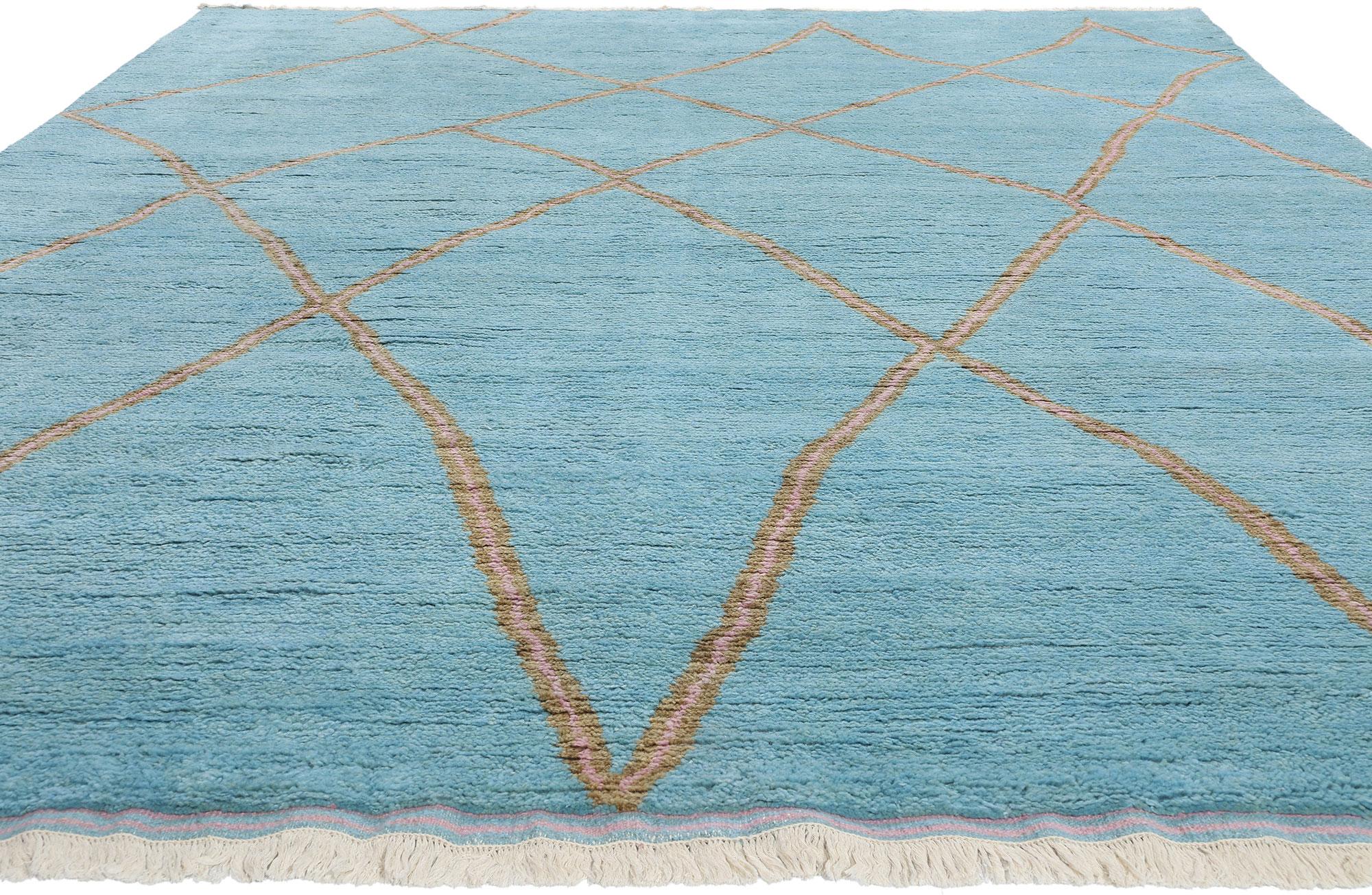 New Azure Contemporary Marokkanischer Vorleger (Böhmisch) im Angebot