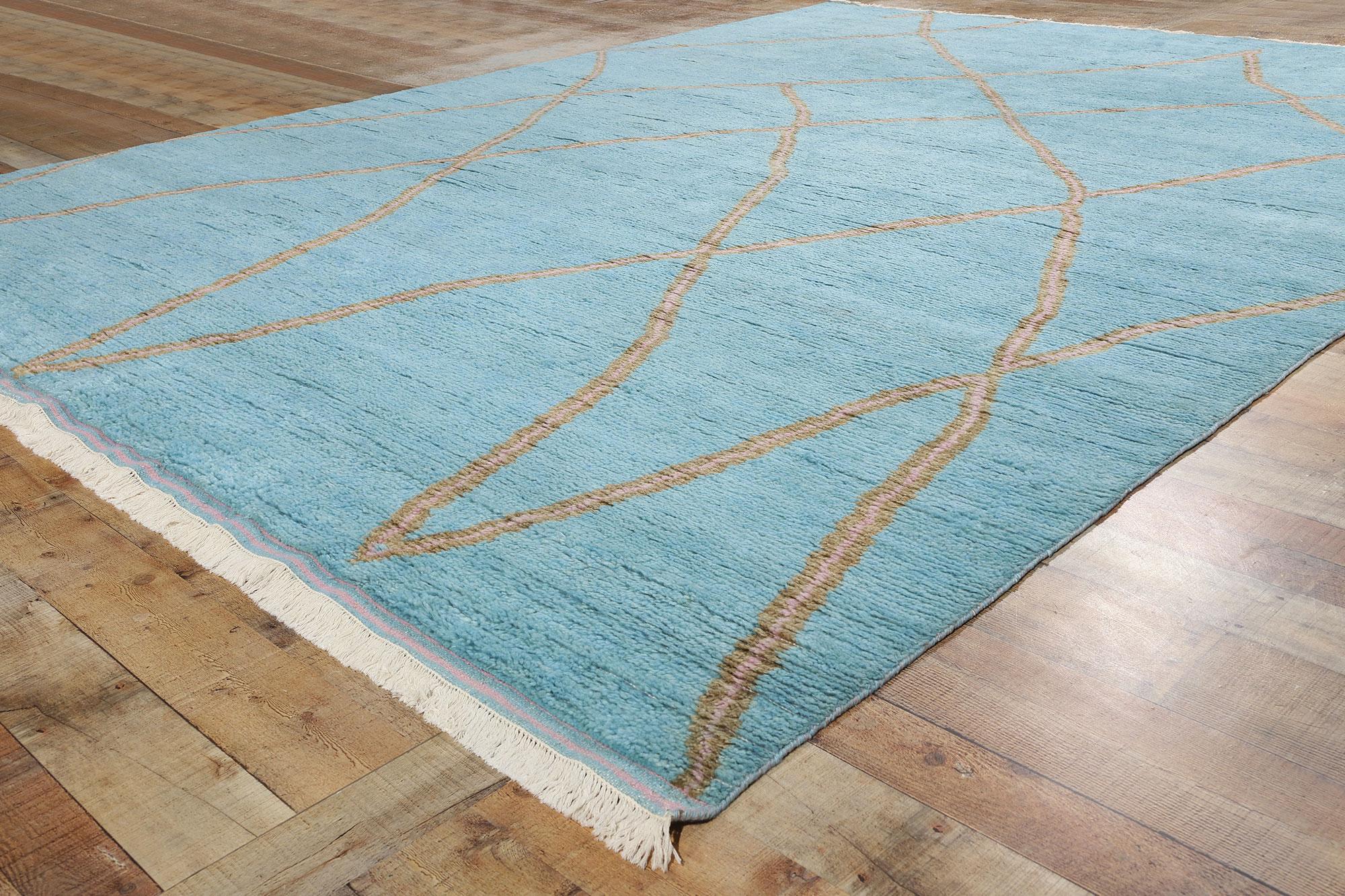 New Azure Contemporary Marokkanischer Vorleger (21. Jahrhundert und zeitgenössisch) im Angebot
