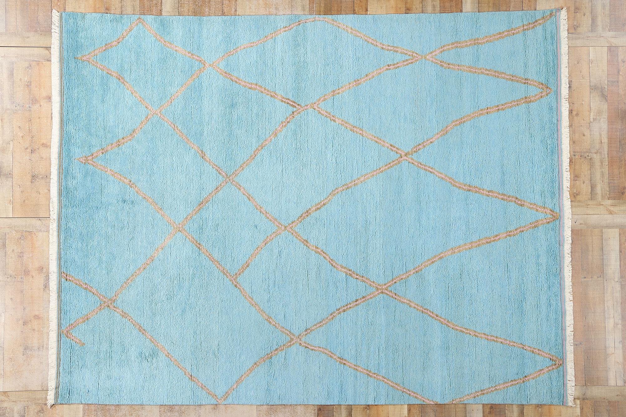 New Azure Contemporary Marokkanischer Vorleger im Angebot 1