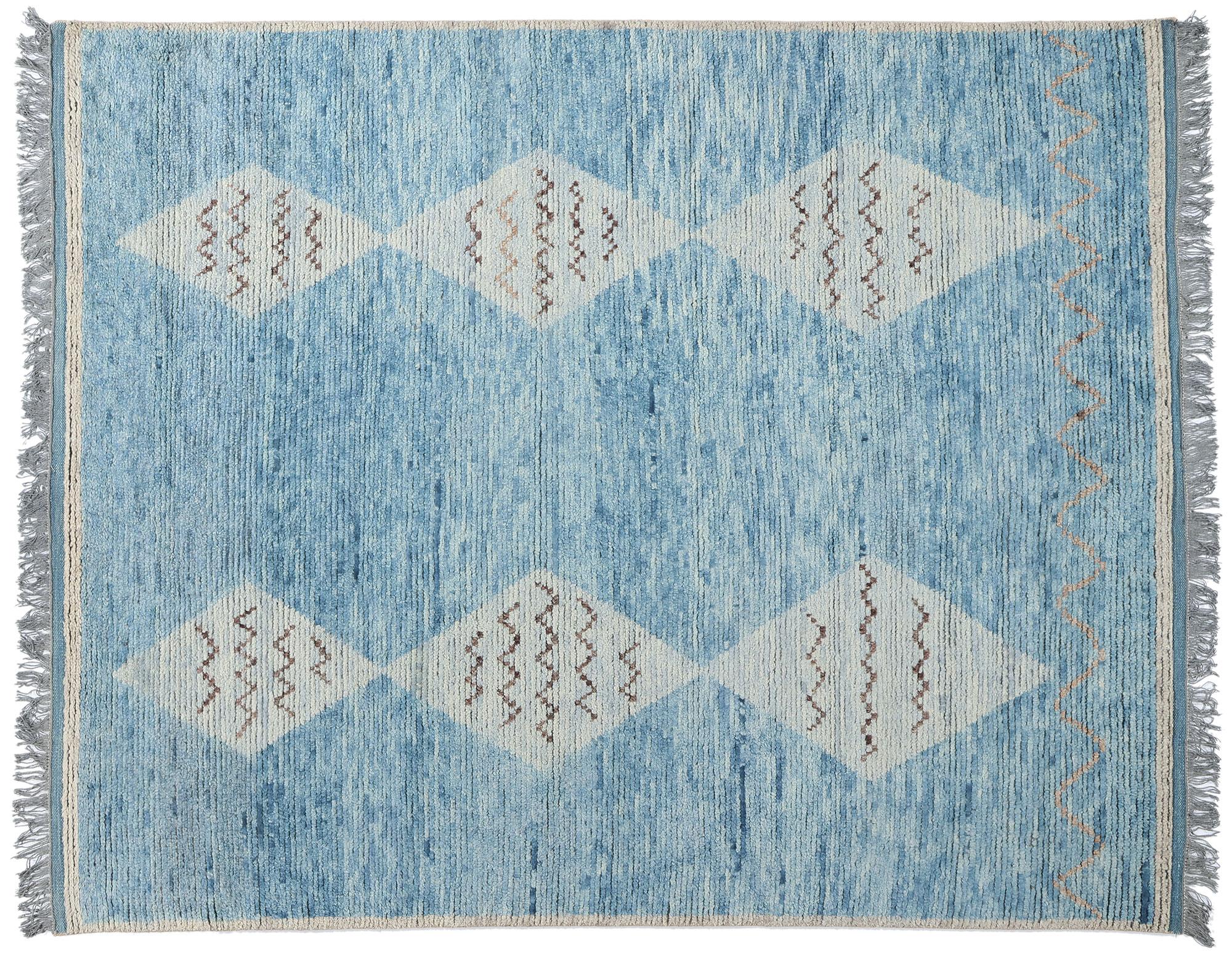 New Azure Desert Diamonds Contemporary Moroccan Area Rug im Angebot 2