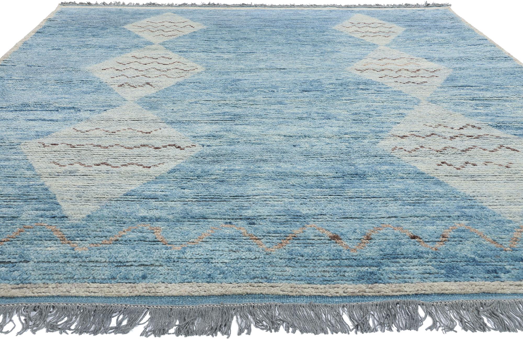 New Azure Desert Diamonds Contemporary Moroccan Area Rug (Böhmisch) im Angebot