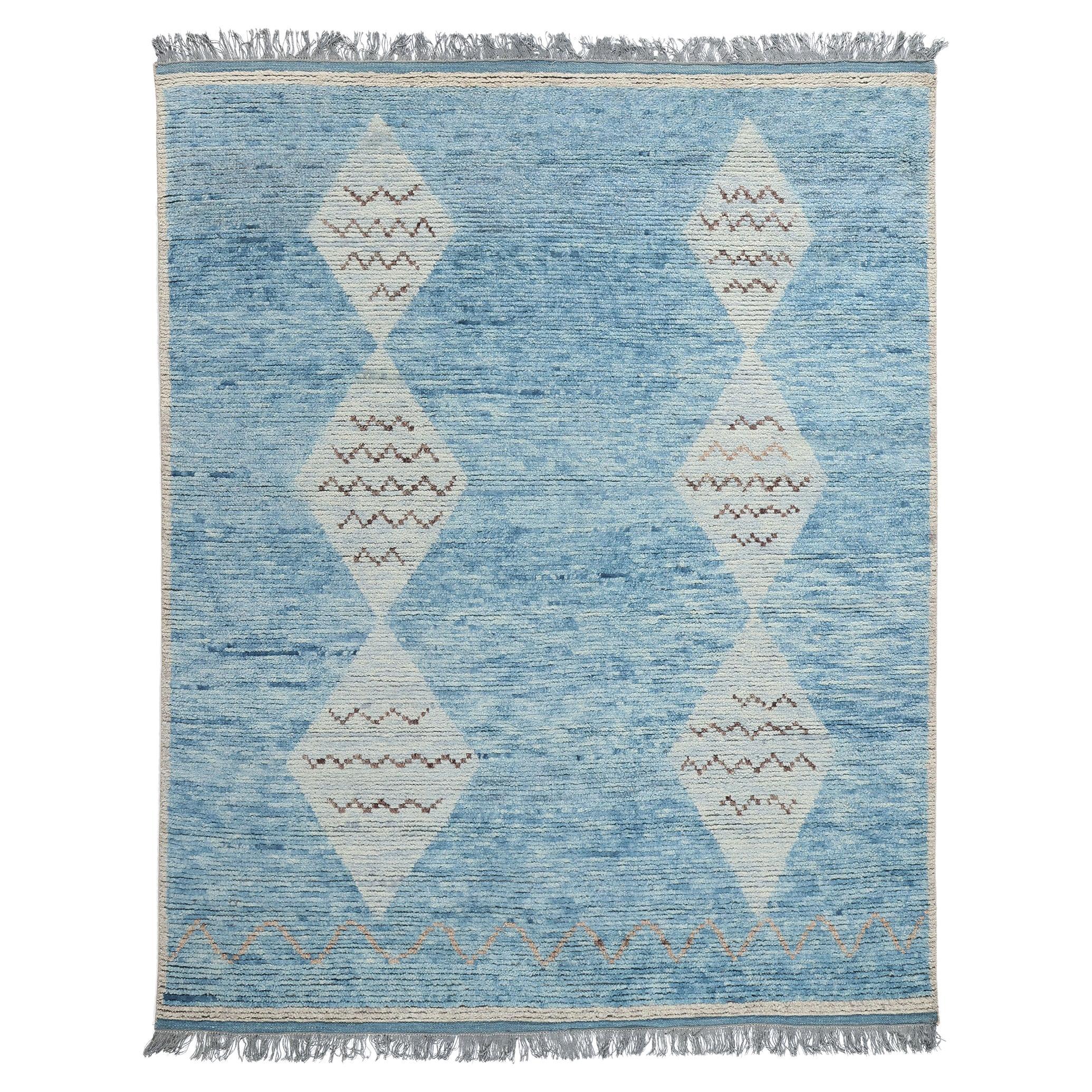 New Azure Desert Diamonds Contemporary Moroccan Area Rug