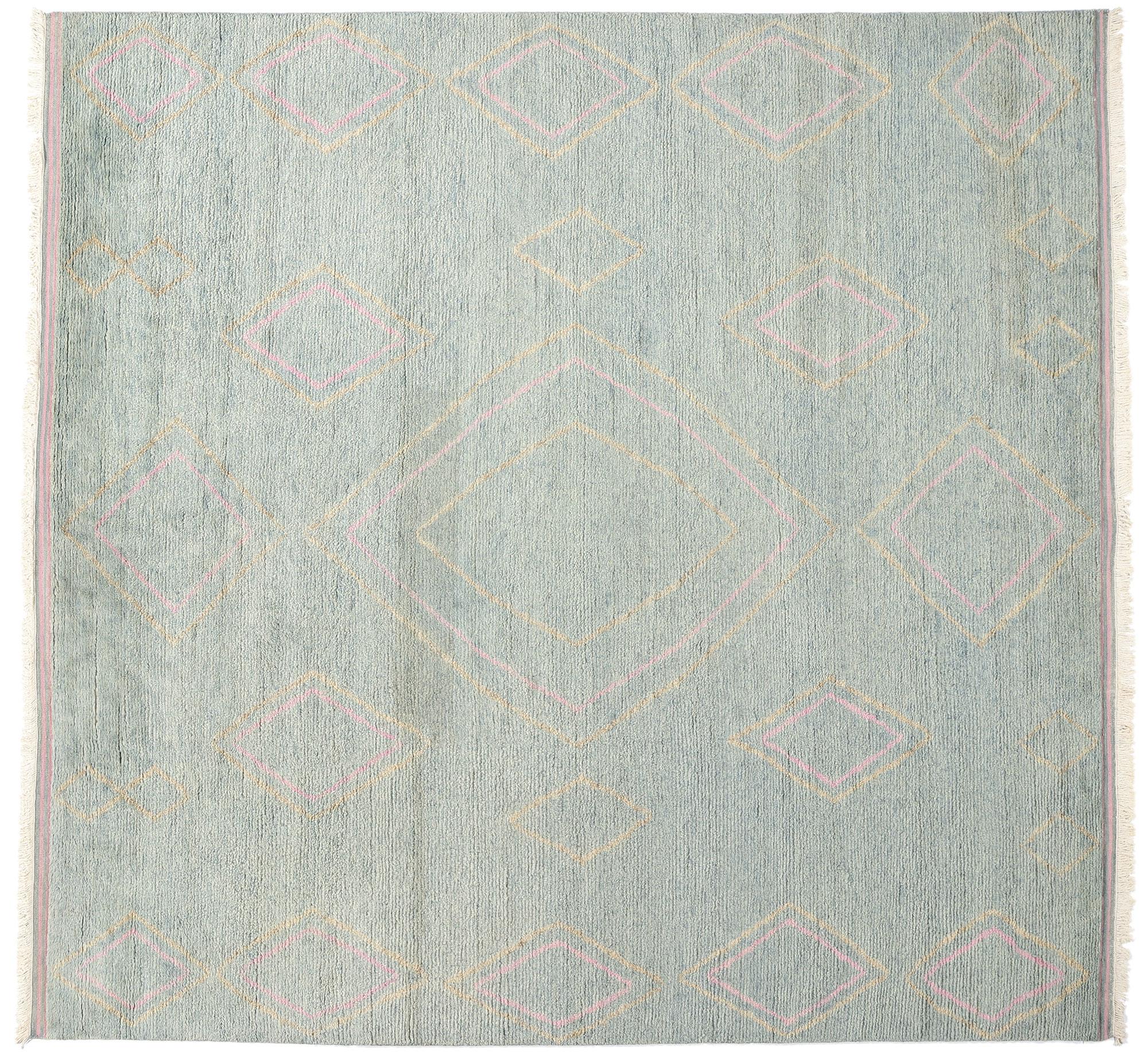 Moderner marokkanischer Azure Desert Dreams Teppich in Azurblau, 10'01 x 10'07, neu im Angebot 2