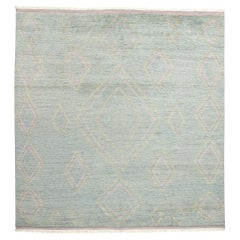 New Azure Desert Dreams Modern Moroccan Rug, 10'01 x 10'07