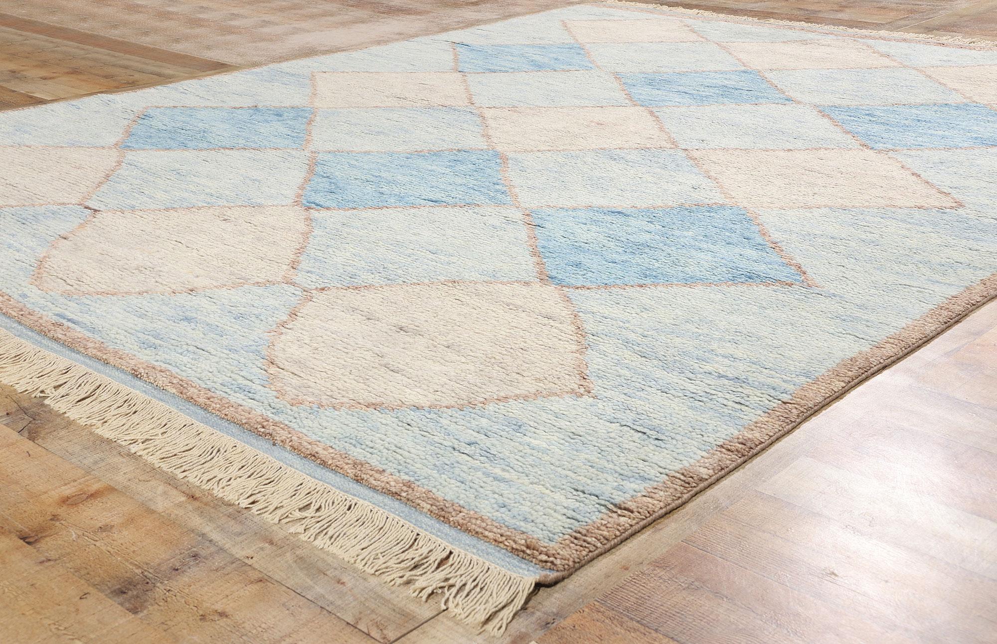 Marokkanischer Azurblauer Azure Mirage-Diamant-Teppich, 08'03 x 10'05, neu (21. Jahrhundert und zeitgenössisch) im Angebot