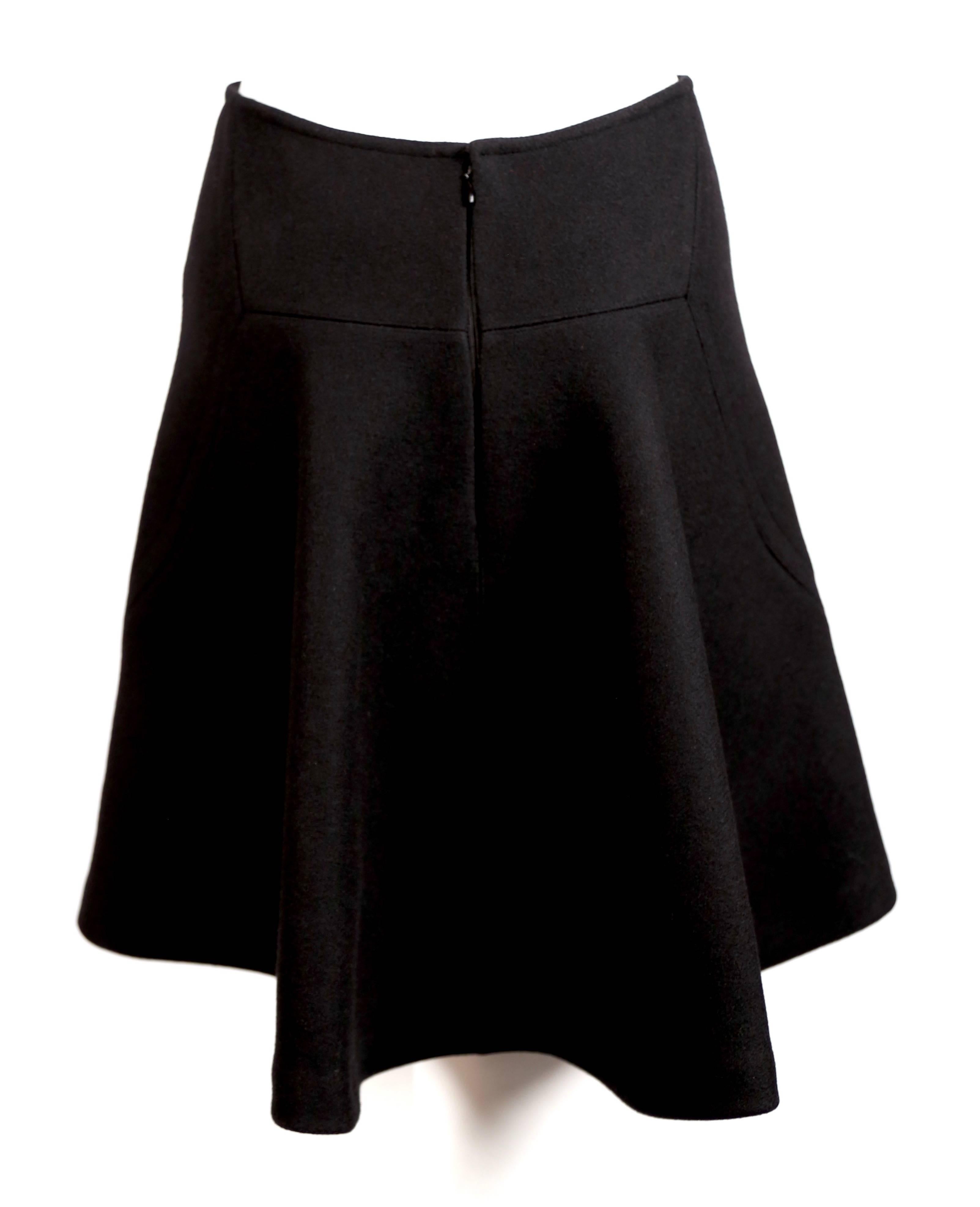 new Azzedine Alaia black wool A-line skirt In New Condition For Sale In San Fransisco, CA