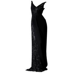 New Badgley Mischka Couture Beaded Evening Dress Gown Sz 4