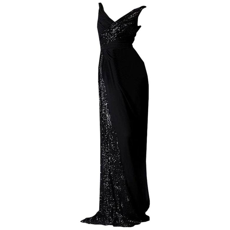 New Badgley Mischka Couture Beaded Evening Dress Gown Sz 4 For Sale at  1stDibs | badgley mischka evening gowns