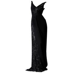 Badgley Mischka - Robe de soirée haute couture perlée, taille 4, état neuf