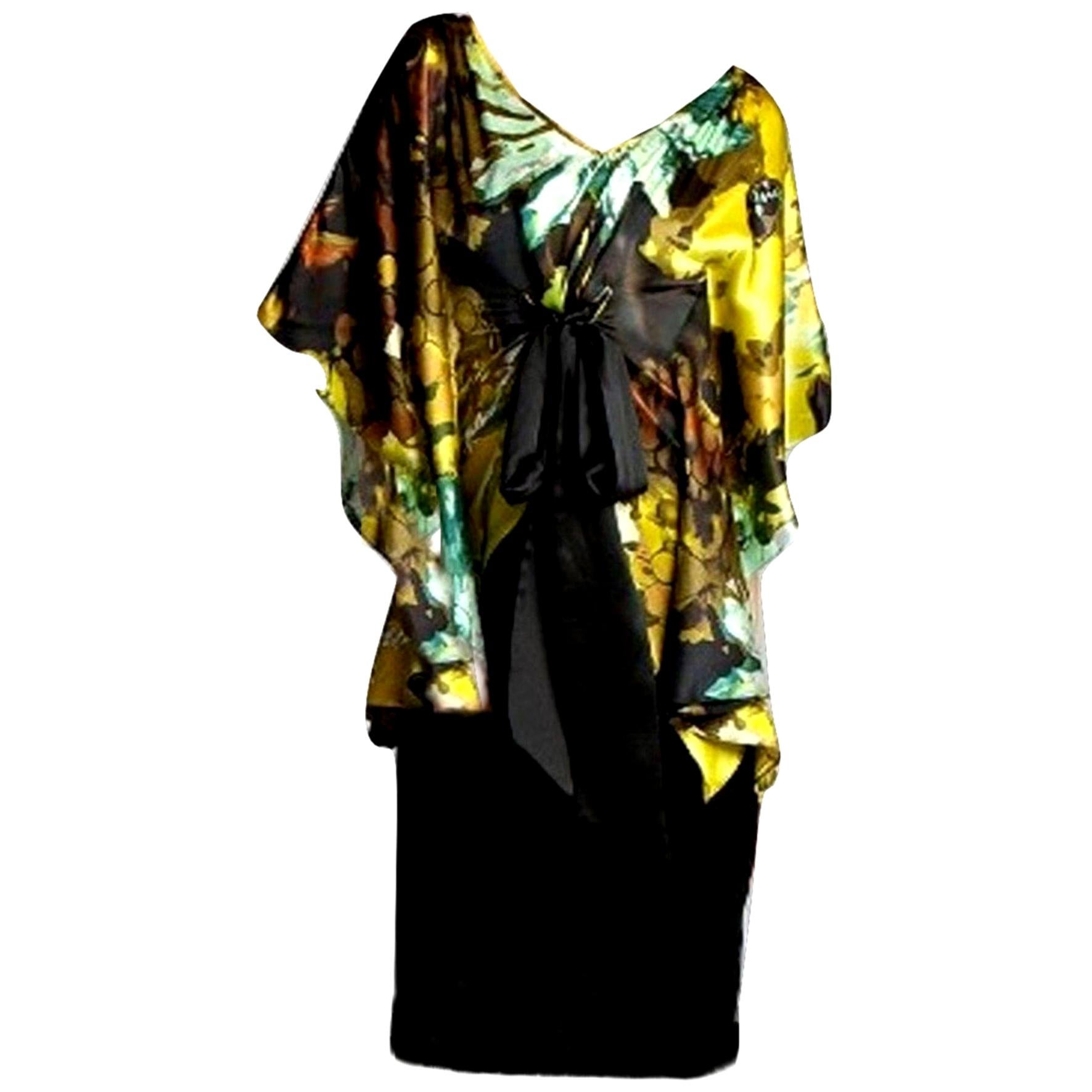 New Badgley Mischka New Couture Silk Cocktail Dress Sz 4