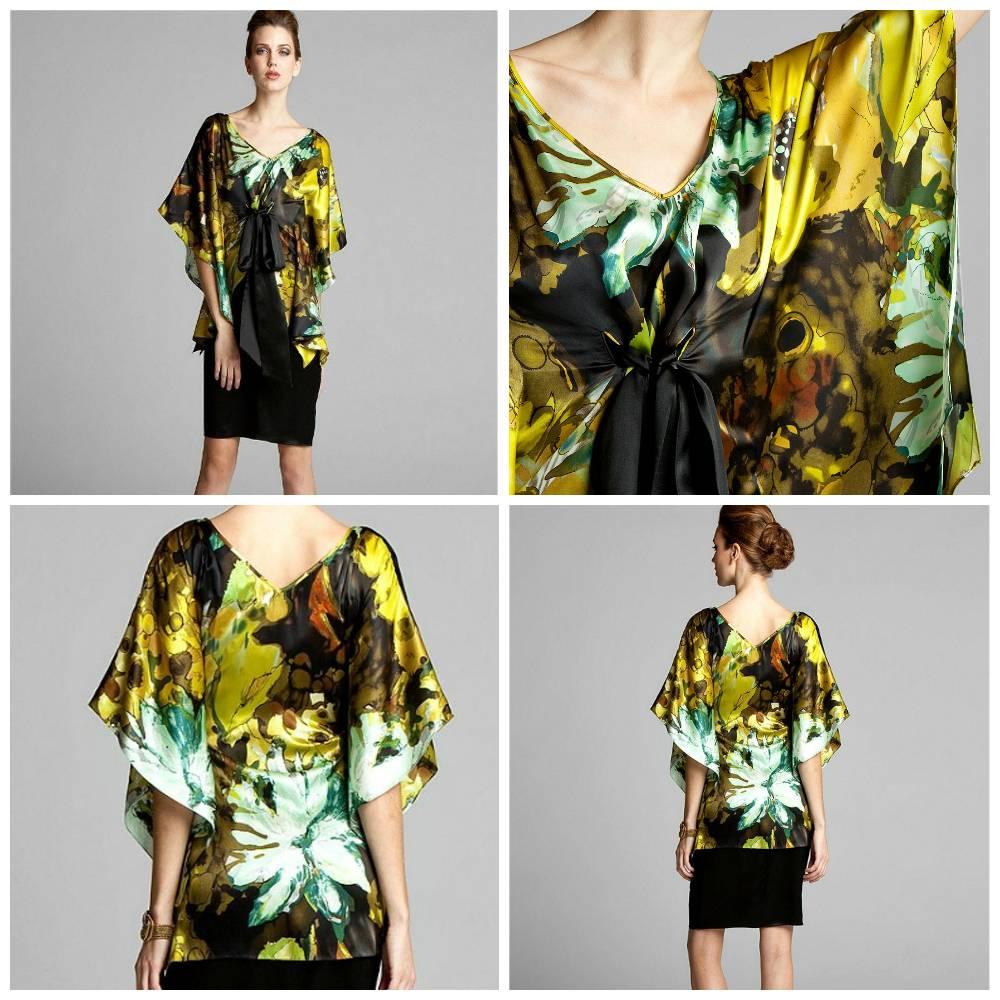 Noir Badgley Mischka New Couture Robe de cocktail en soie, Taille 8 en vente