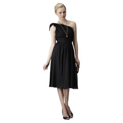 Nuovo Badgley Mischka Abito da Cocktail in Seta con Perline Taglia 2