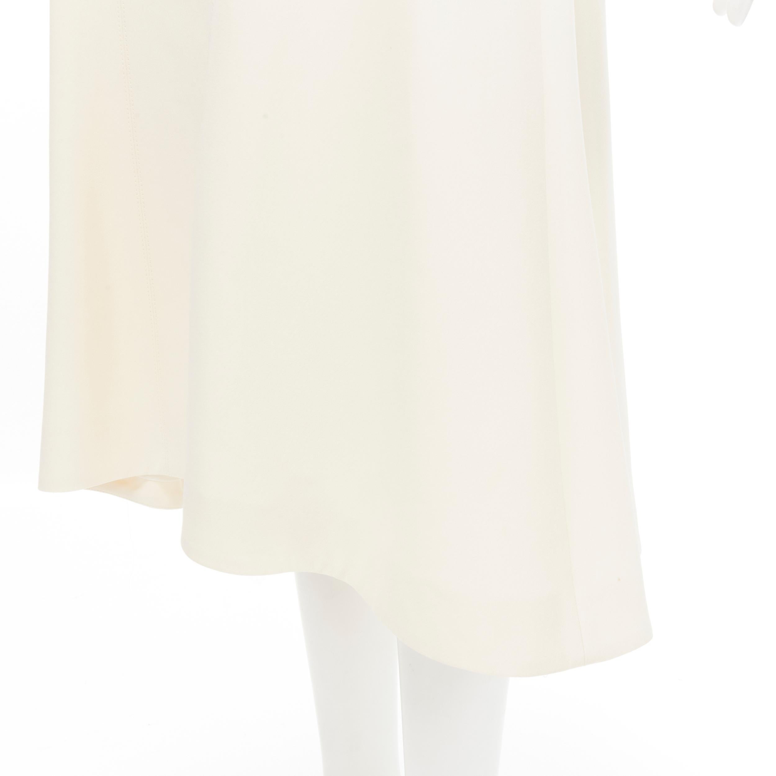 new BALENCIAGA 2015 cream crepe decorative black lace midi dress FR40 M 1