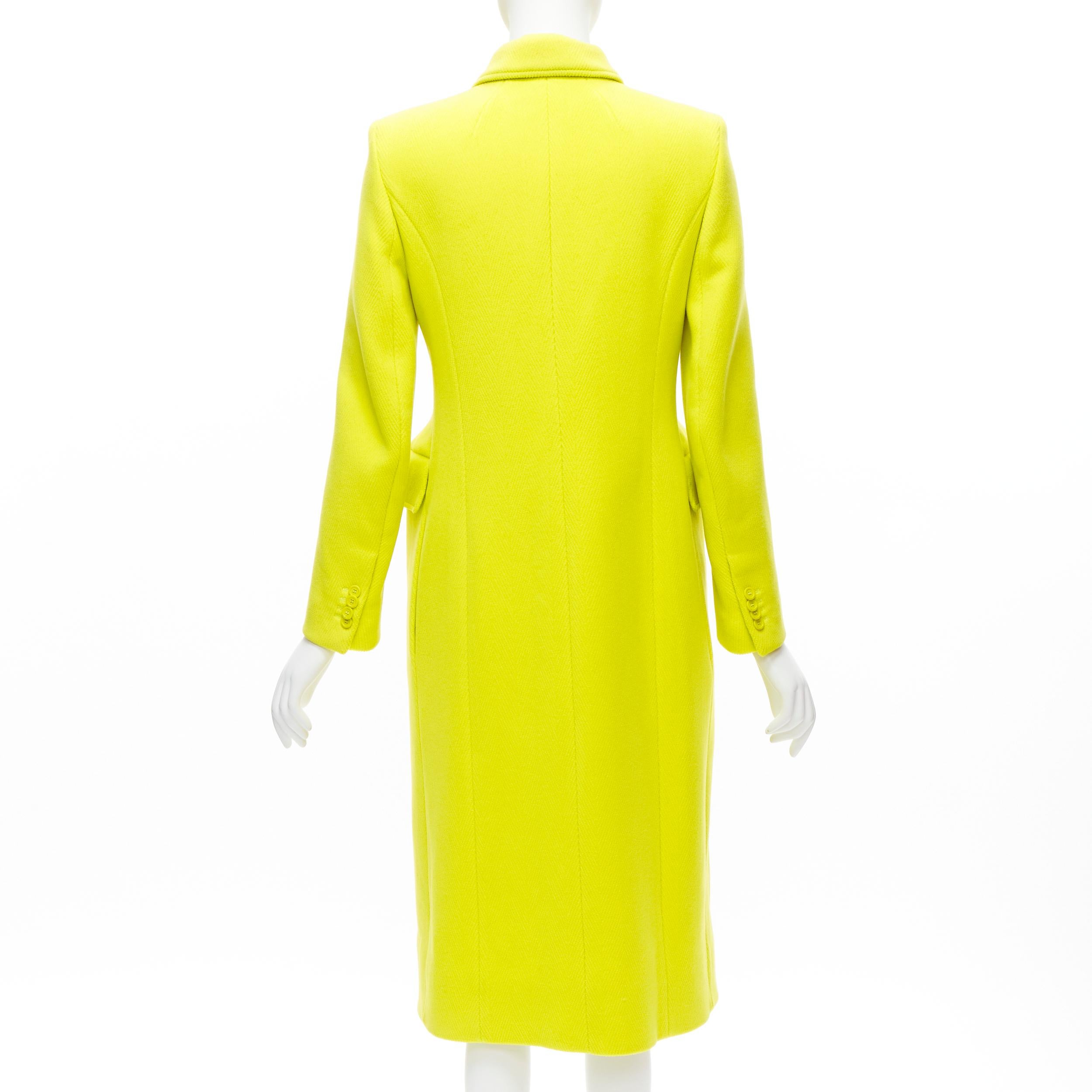 new BALENCIAGA 2019 Hourglass fluo virgin wool double breasted peplum coat FR36 In New Condition In Hong Kong, NT