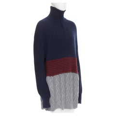 BALENCIAGA 2019 Laufsteg Pullover aus 3 Schichten aus Kabelstrick in Übergröße M