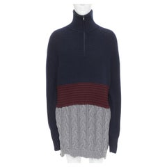 BALENCIAGA 2019 Laufsteg 3-schichtiger Pullover aus Kabelstrick in Übergröße S