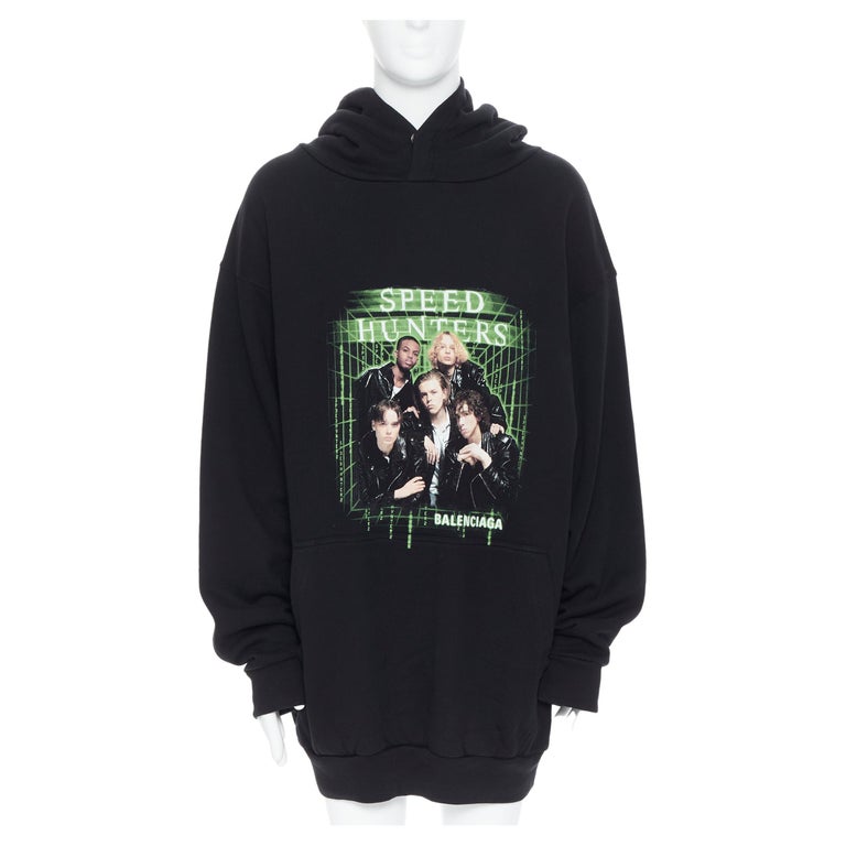 new BALENCIAGA 2019 Speed Hunters Matrix boy band oversized fleece hoodie L  For Sale at 1stDibs
