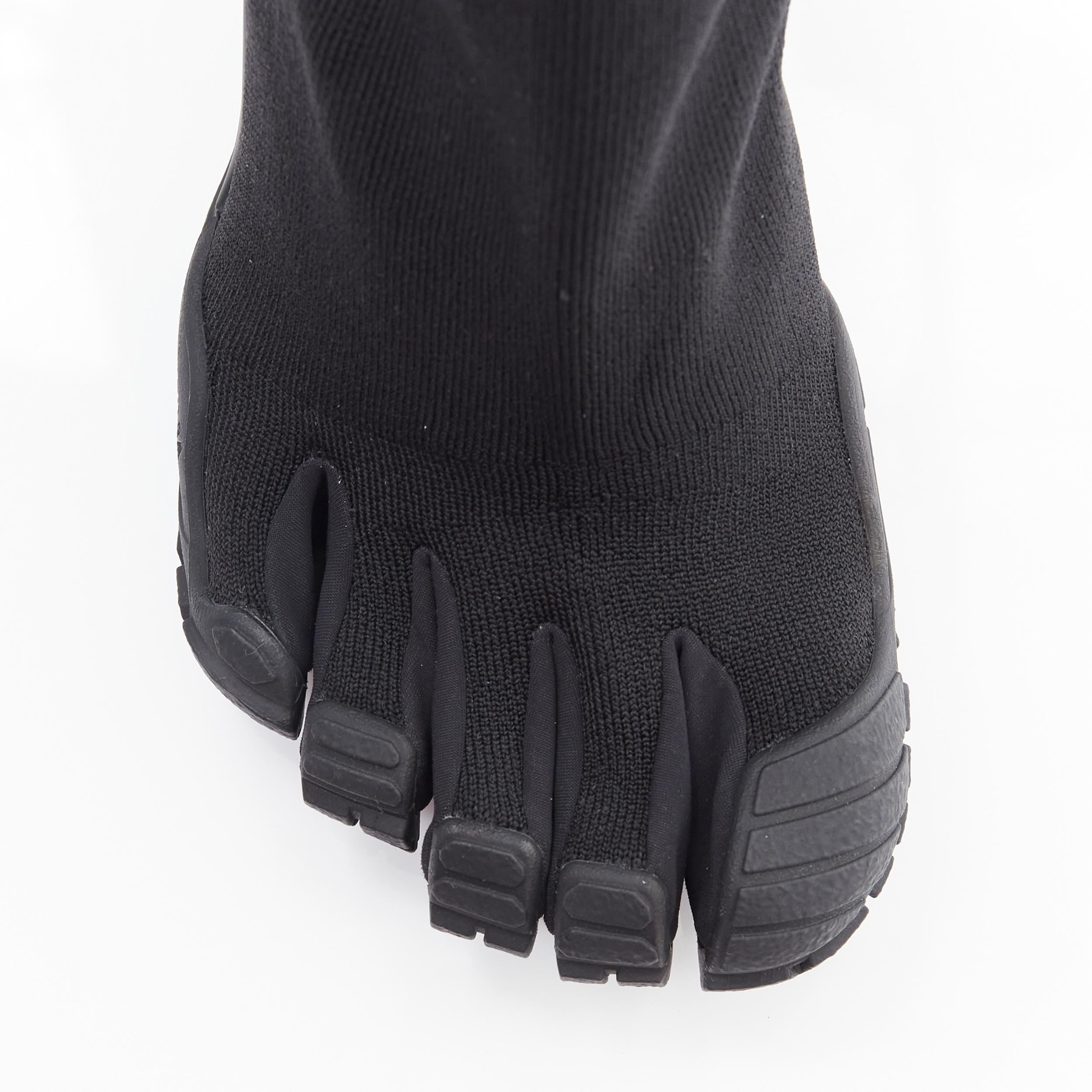 Black new BALENCIAGA 2020 Runway 5 Toe Tabi Ninja Vibram sock boots EU37