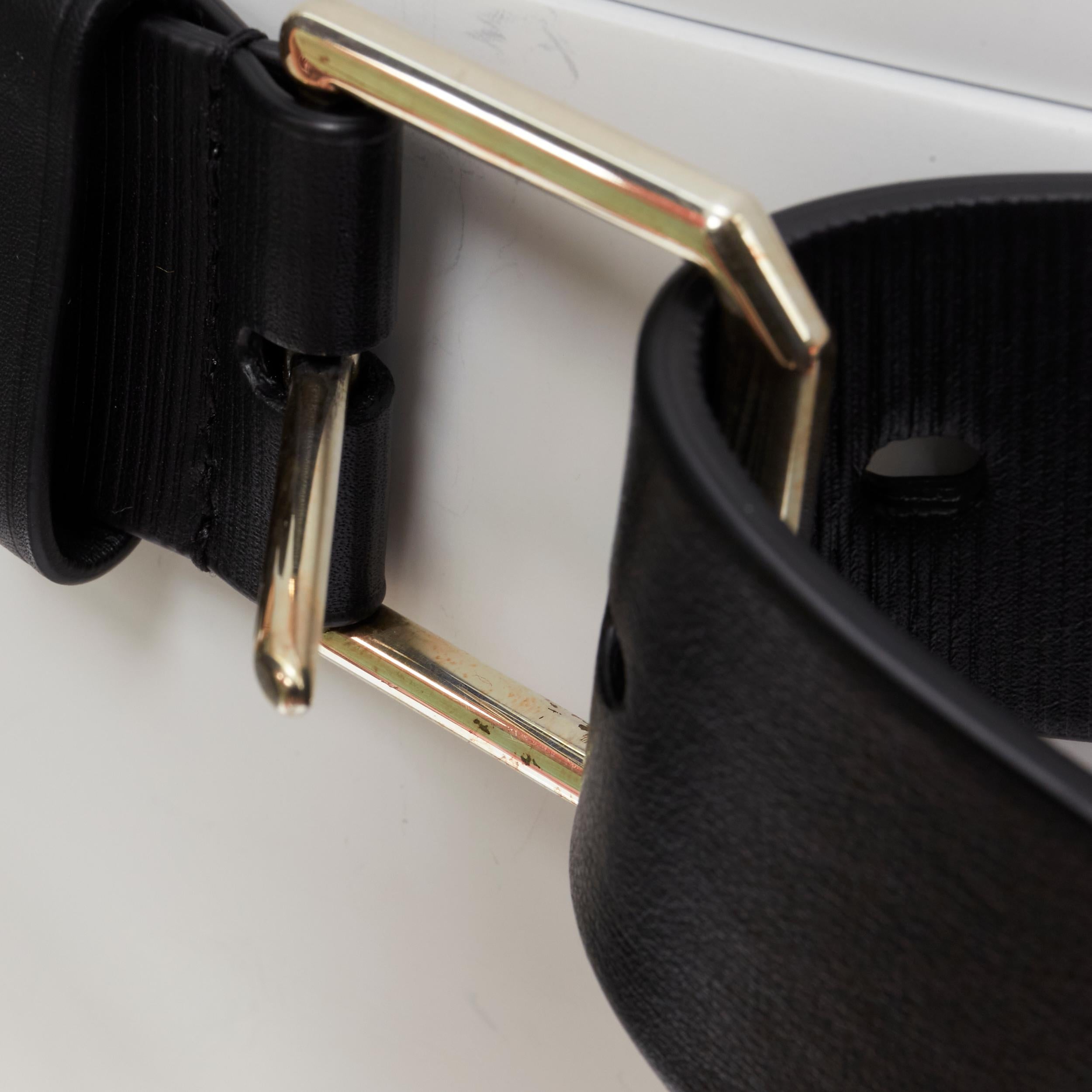 new BALENCIAGA 50th COUTURE 2021 black gold logo box clutch bag  leather belt 6