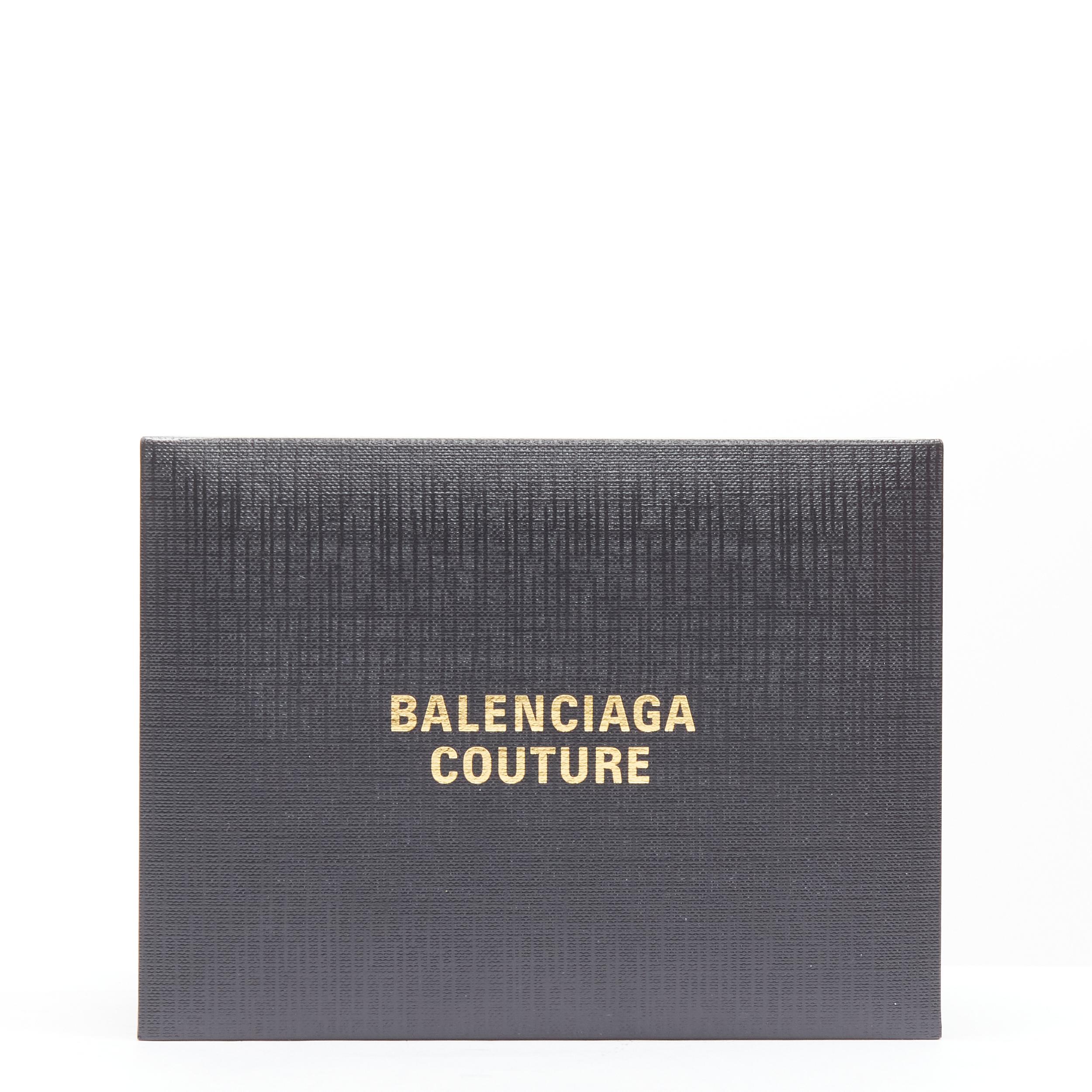 Gray new BALENCIAGA 50th COUTURE 2021 black gold logo box clutch bag  leather belt