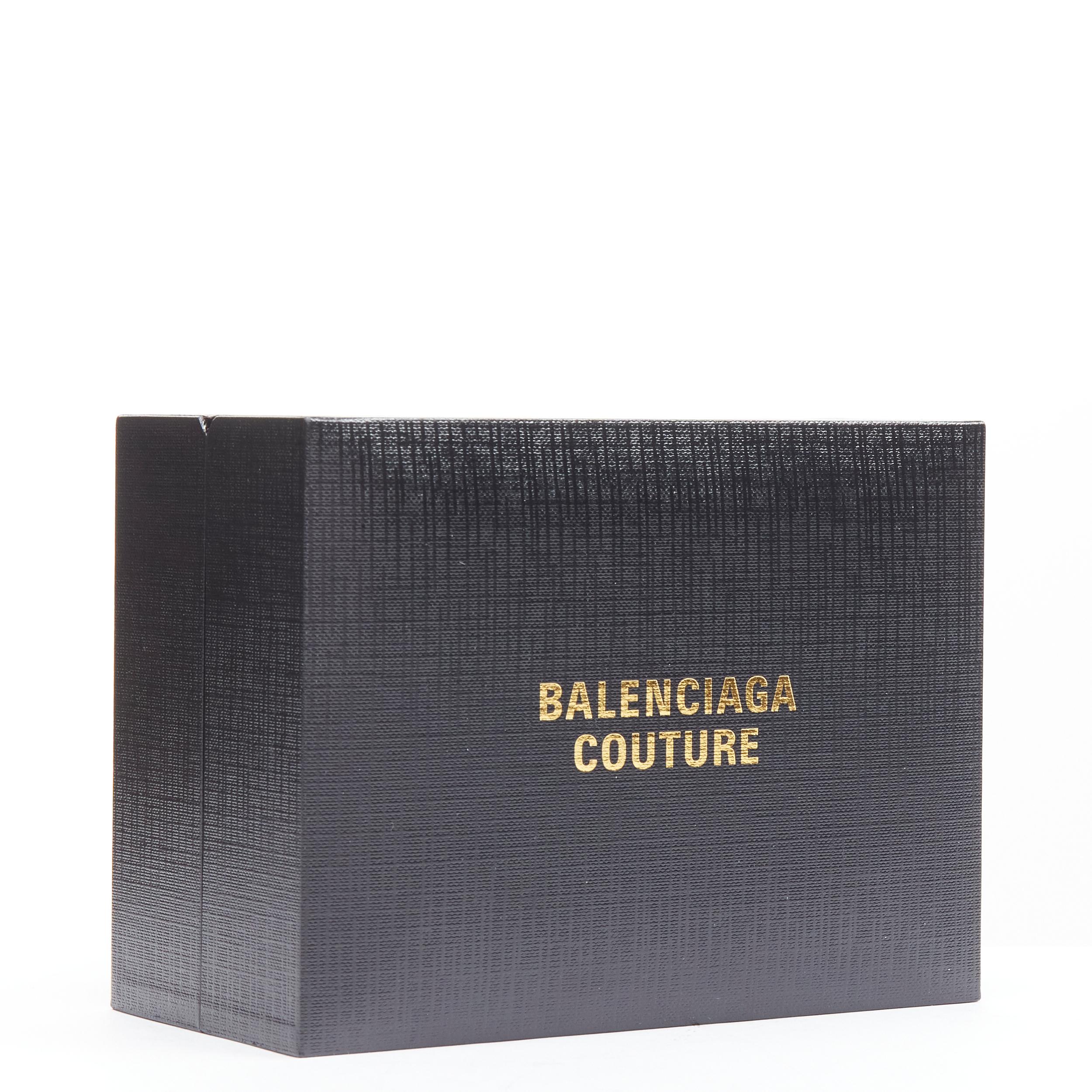 new BALENCIAGA 50th COUTURE 2021 black gold logo box clutch bag  leather belt In New Condition In Hong Kong, NT