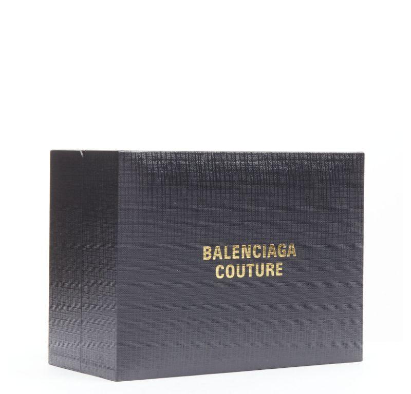 Men's new BALENCIAGA 50th COUTURE 2021 black gold logo box clutch bag  leather belt For Sale