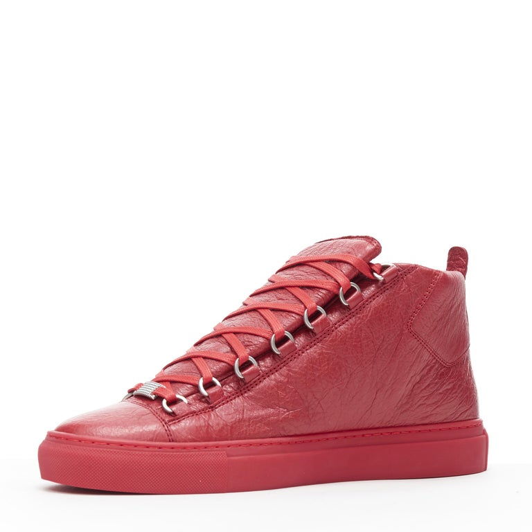 new BALENCIAGA Arena All Red high top sneakers EU41 US8 483497 WAY40 6212 | balenciaga arena all red balenciaga, balenciaga arena low