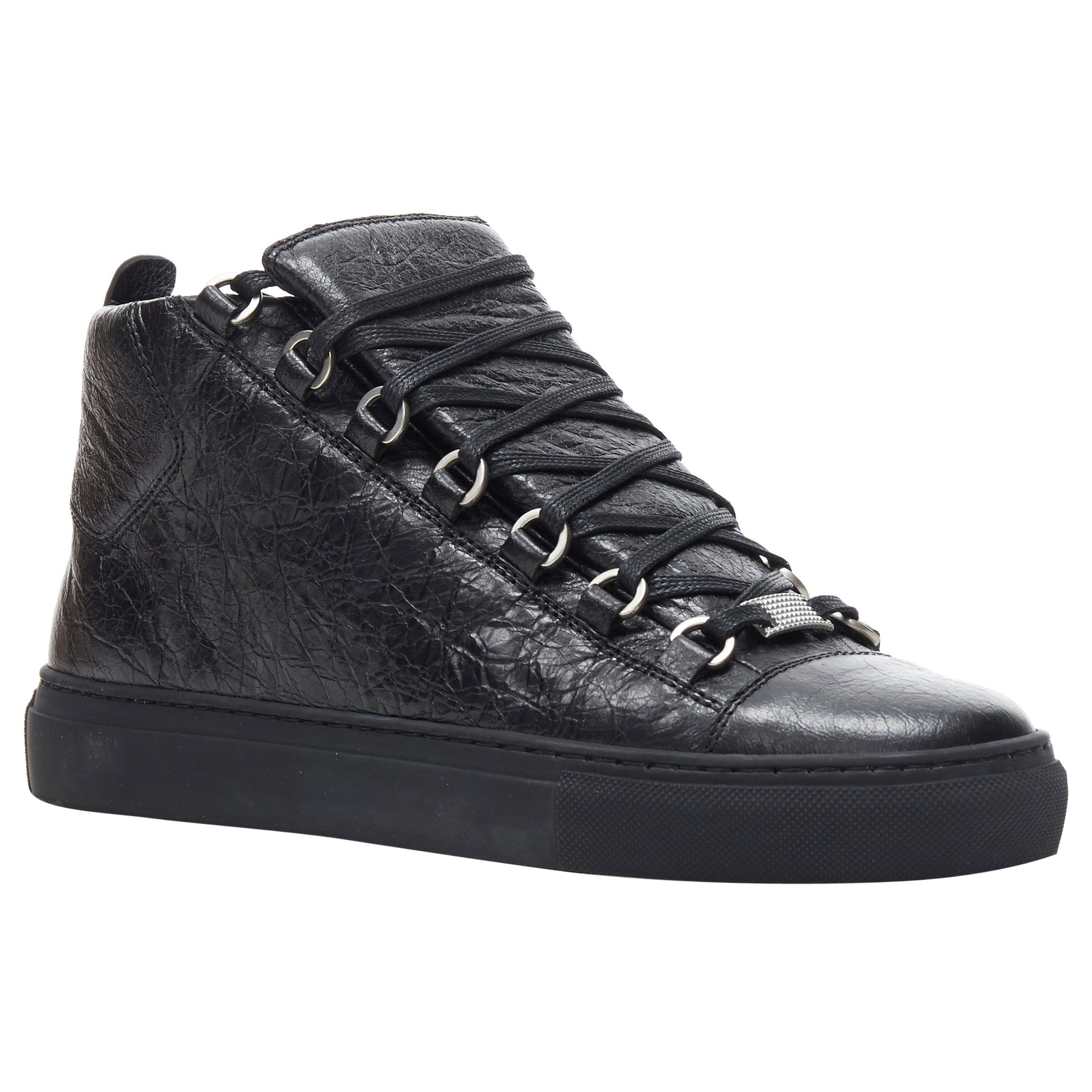 new BALENCIAGA Arena Black Calf high top sneakers EU39 US6 412381 WAY40  1000 at 1stDibs