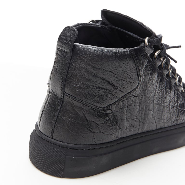 new BALENCIAGA Black Calf sneakers EU42 US9 412381 WAY40 1000 at 1stDibs