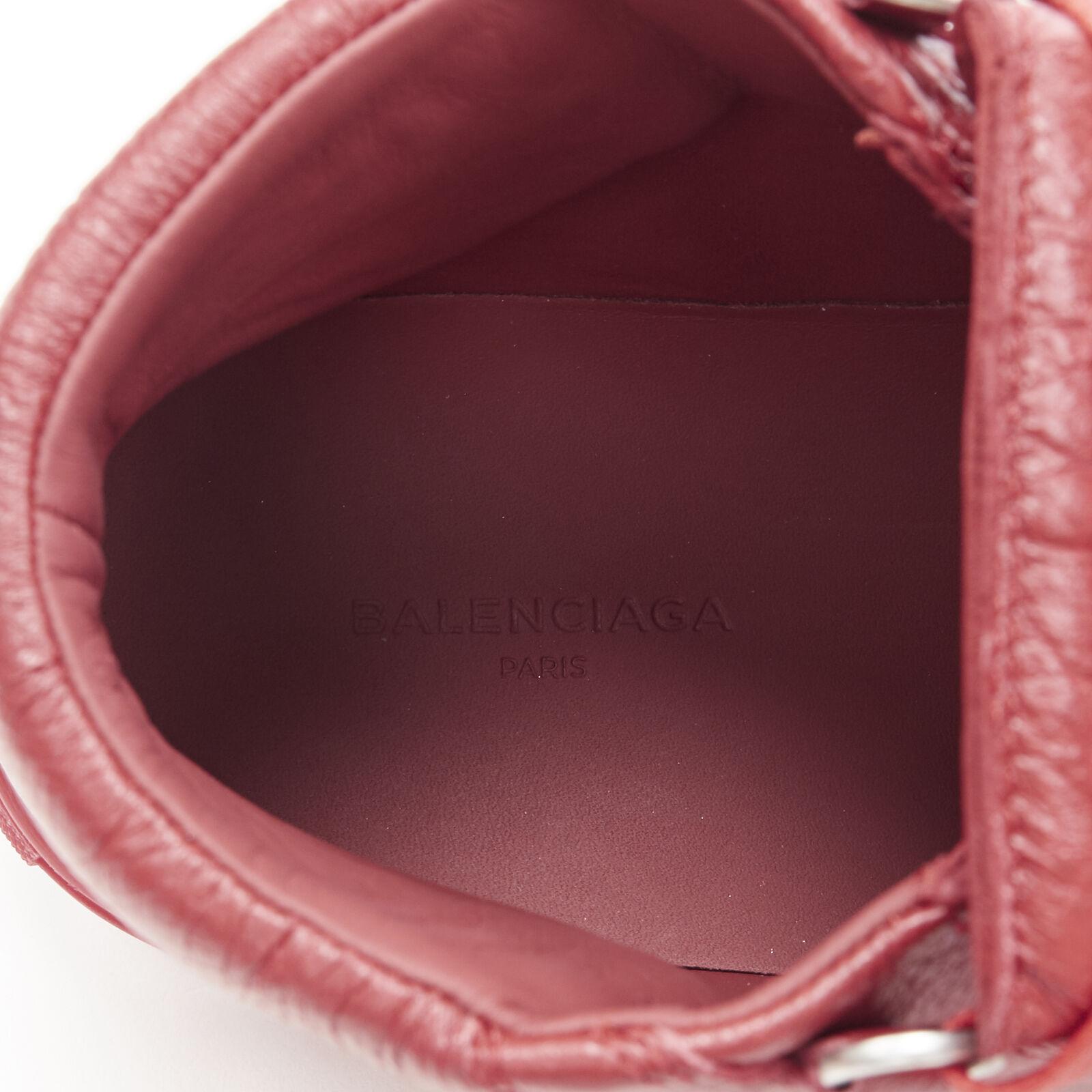 new BALENCIAGA Arena Tumbled Calf Red high top sneakers EU40 US7 483497WAY406212 4