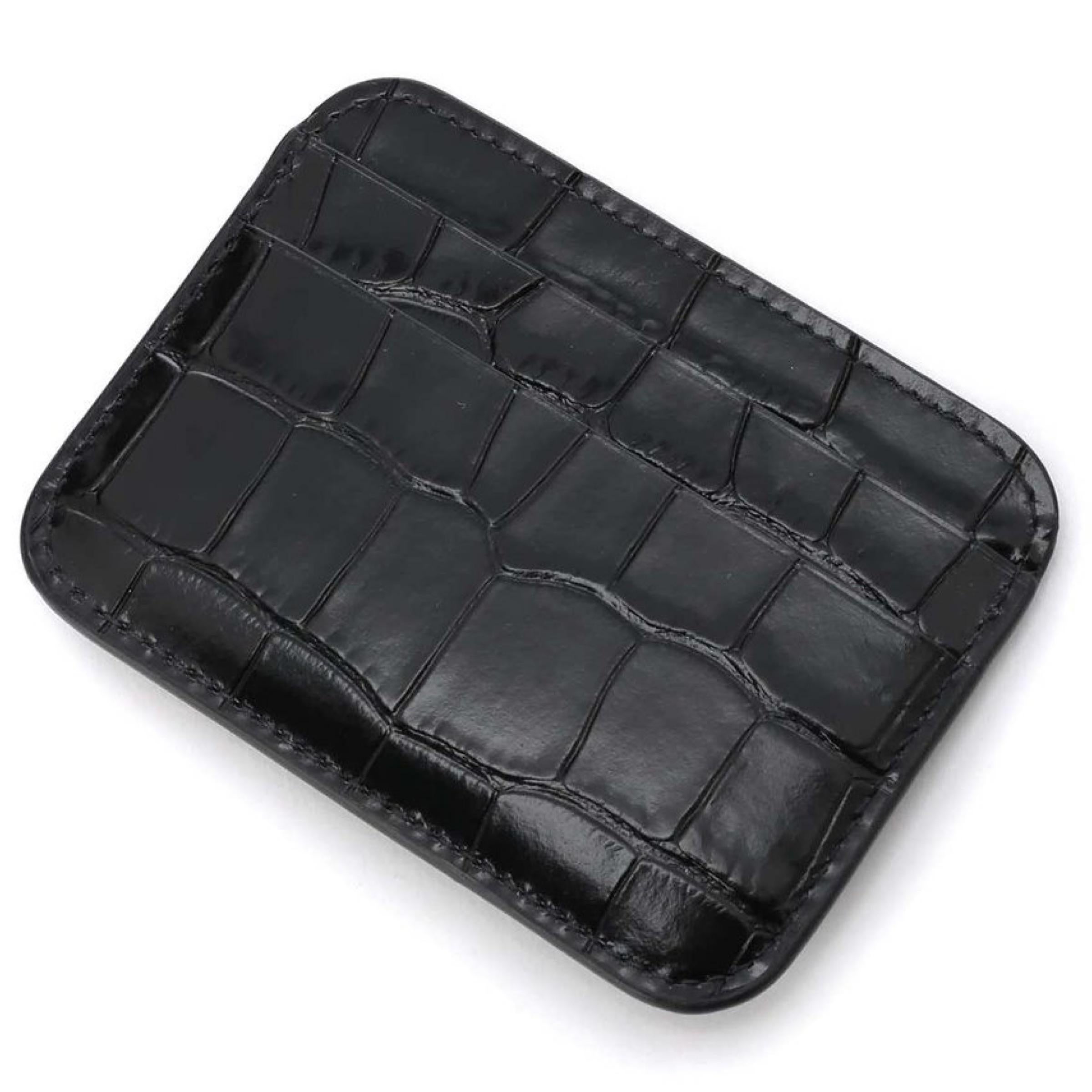 NEU Balenciaga Portemonnaie mit schwarzem BB-Logo und Krokodilprägung aus Leder im Angebot 1