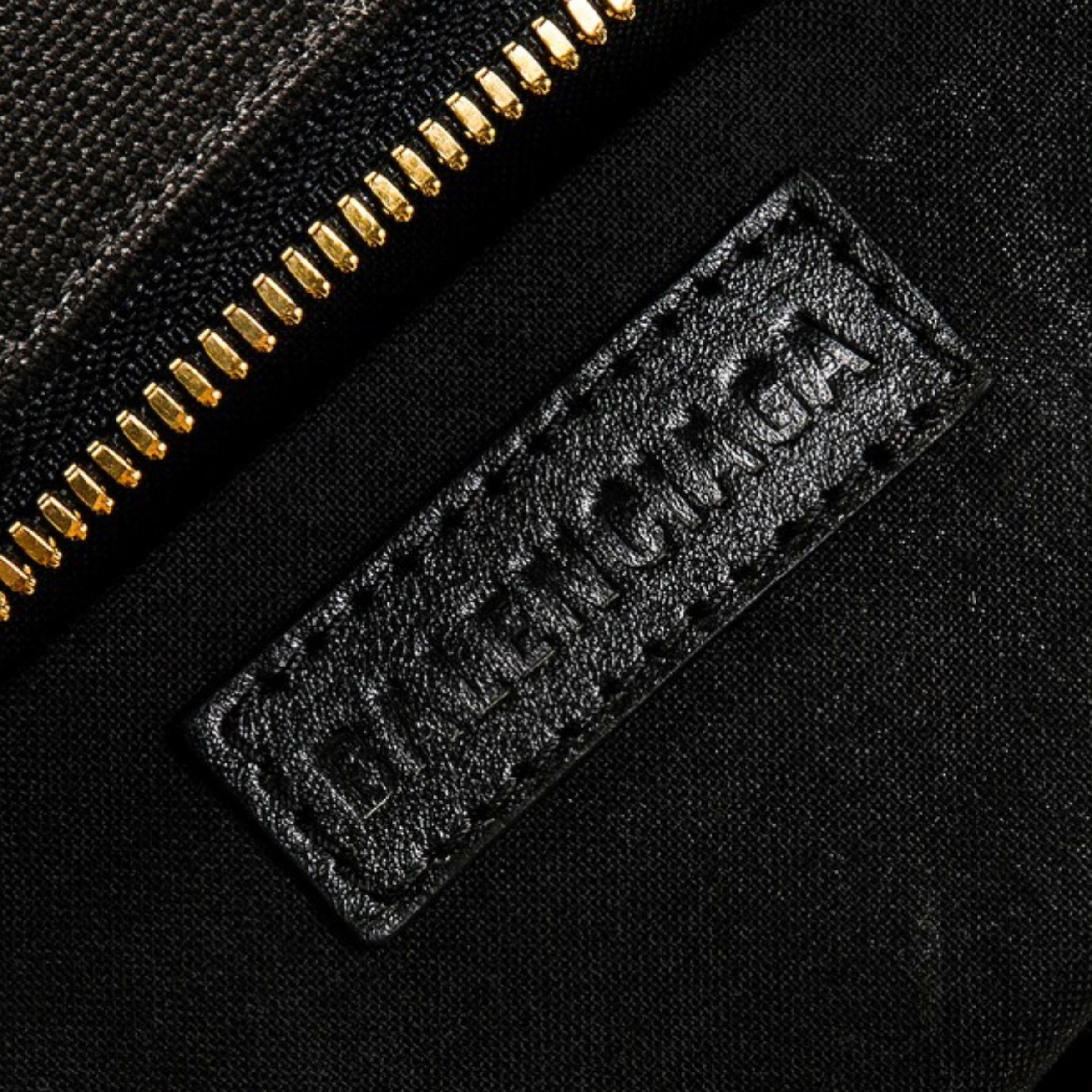 New Balenciaga Black BB Logo Print Small Jumbo Canvas Clutch Pouch Bag For Sale 9