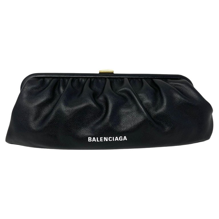 NEW Balenciaga Black Cloud XL Leather Clutch Crossbody Bag For Sale at  1stDibs