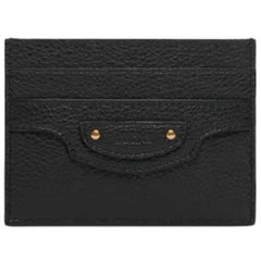 New Balenciaga Black Neo Classic Leather Card Holder Wallet