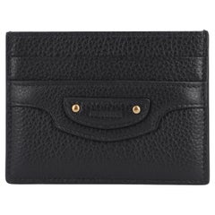 New Balenciaga Black Neo Classic Leather Card Holder Wallet