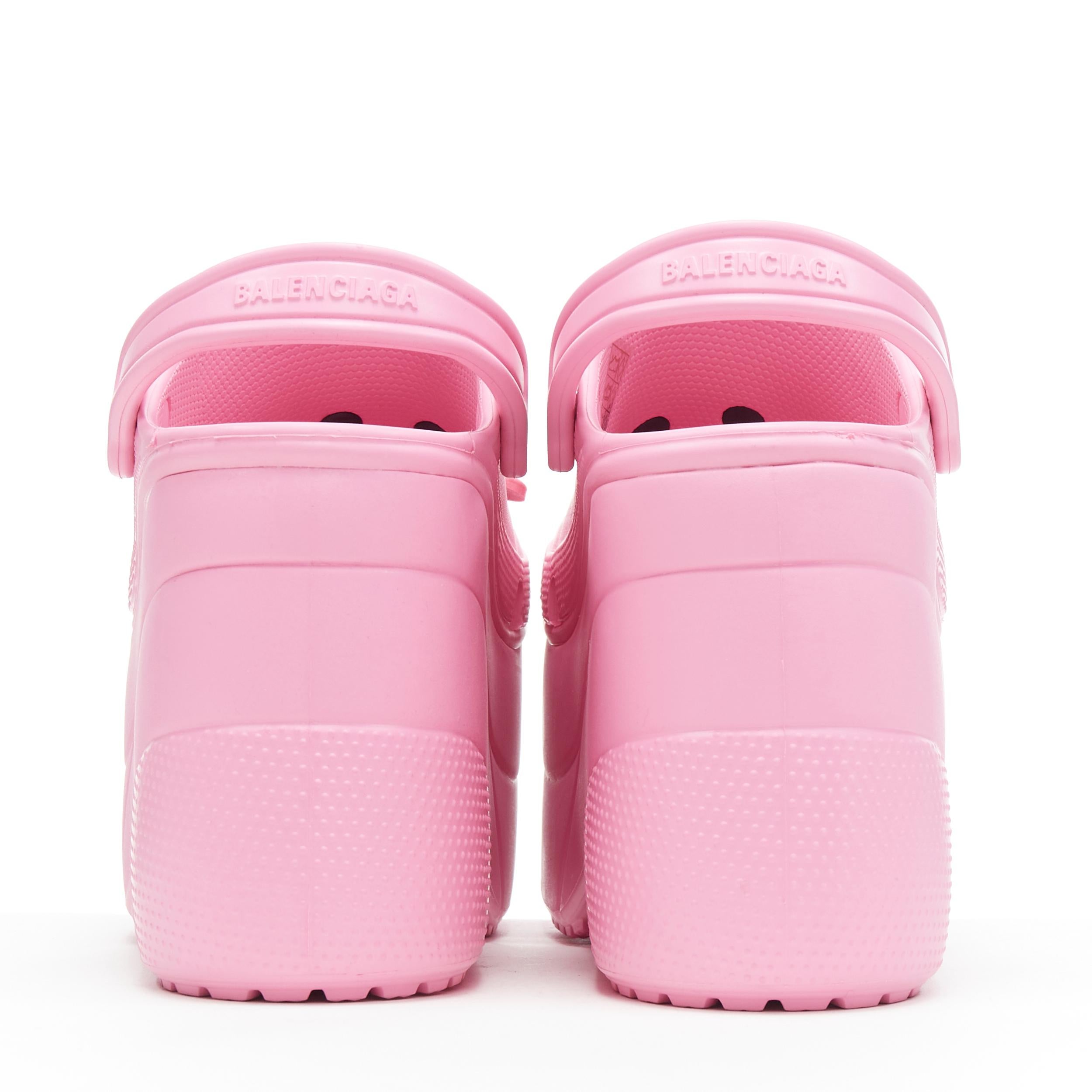 Pink new BALENCIAGA CROCS 2018 Rose Bon Bon pink gibbet platform sandals EU35