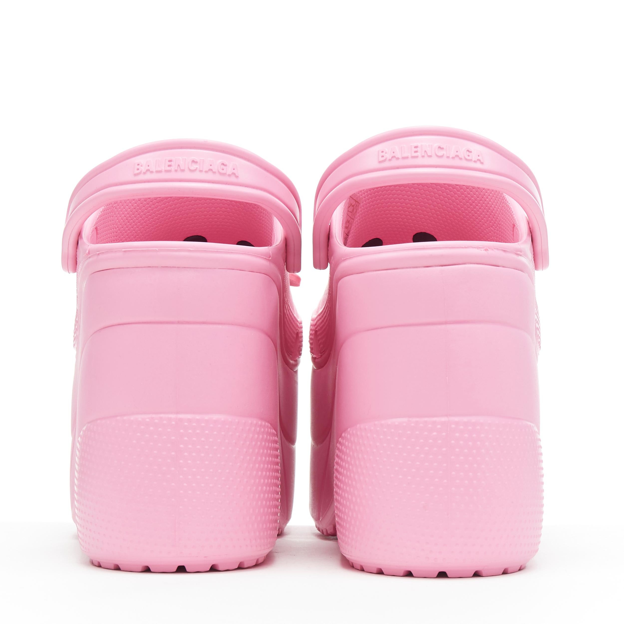 Pink new BALENCIAGA CROCS 2018 Rose Bon Bon pink gibbet platform sandals EU35