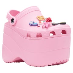 new BALENCIAGA CROCS 2018 Rose Bon Bon pink gibbet platform sandals EU35
