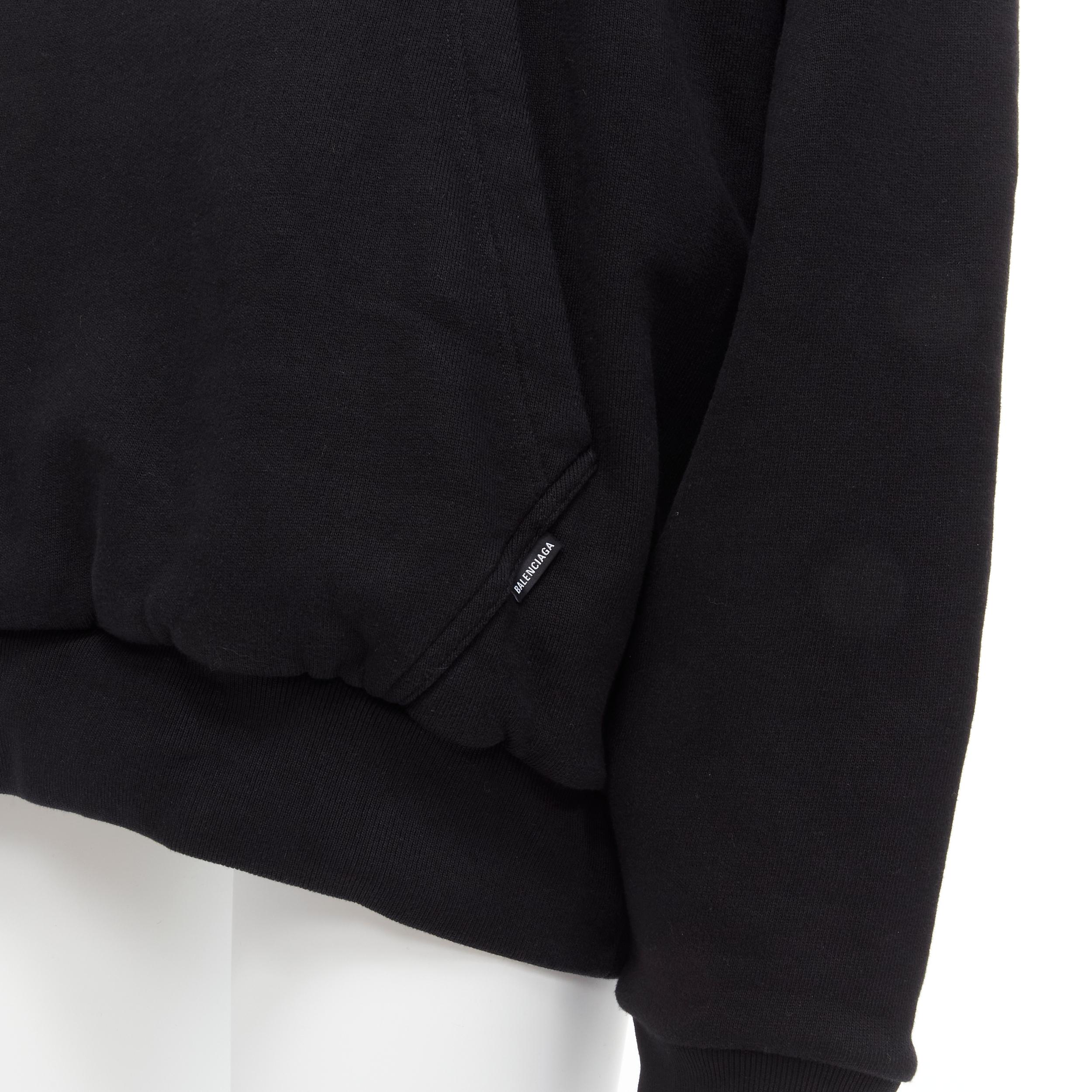 new BALENCIAGA Demna 2018 black I Love Techno embroidered cotton hoodie L For Sale 1