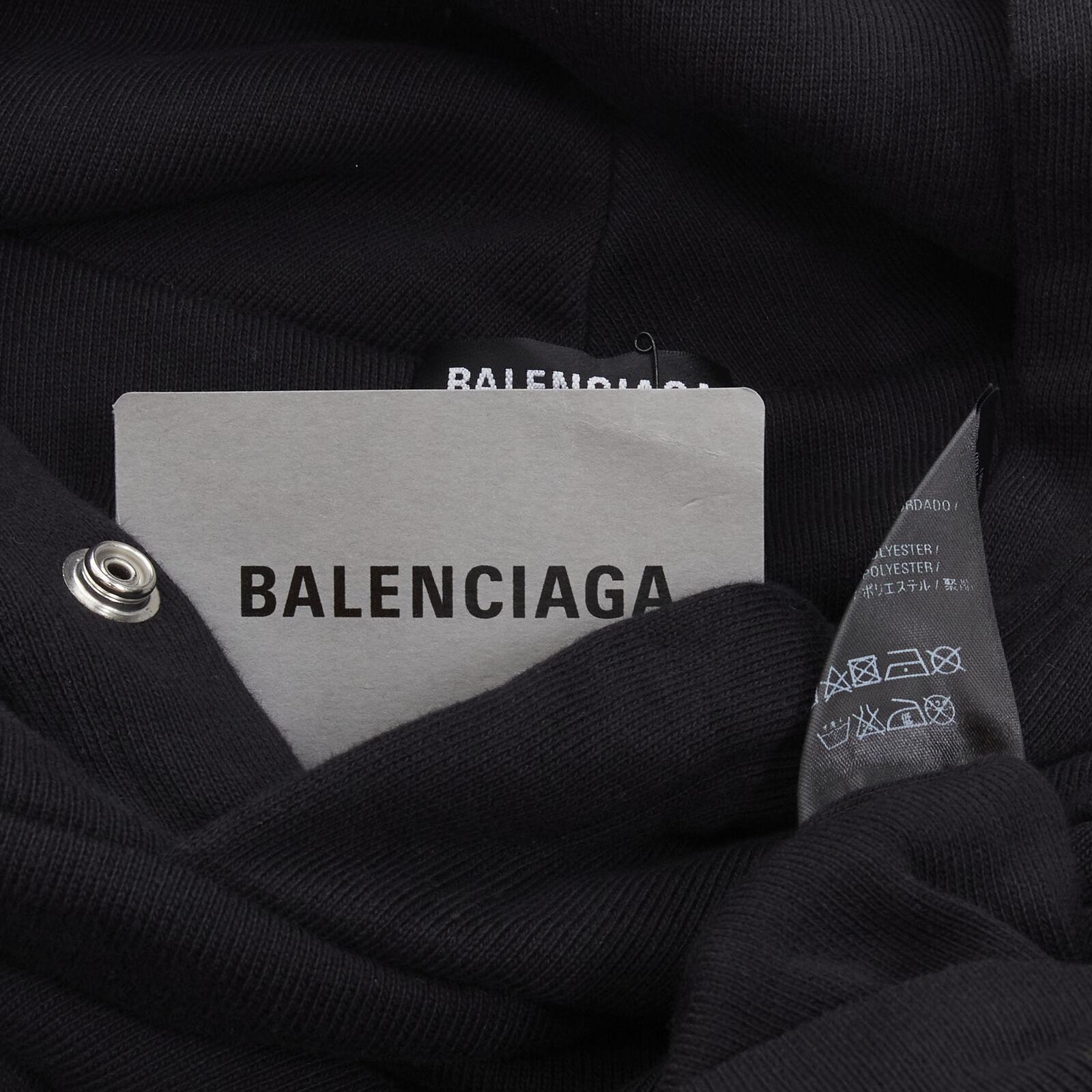 new BALENCIAGA Demna 2018 black I Love Techno embroidered oversized hoodie M 5