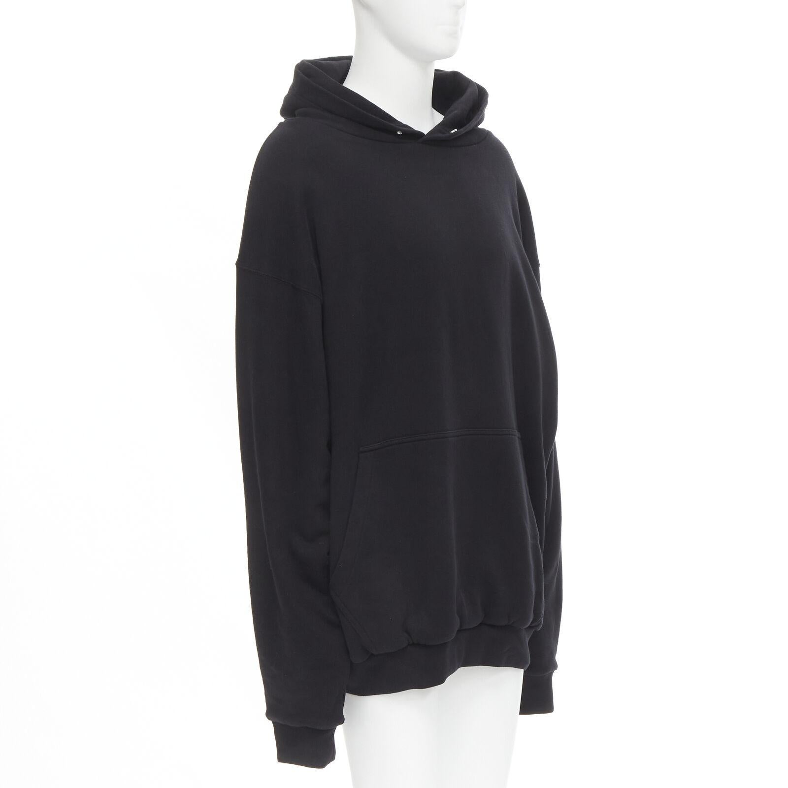 new BALENCIAGA Demna 2018 black I Love Techno embroidered oversized hoodie M In New Condition In Hong Kong, NT