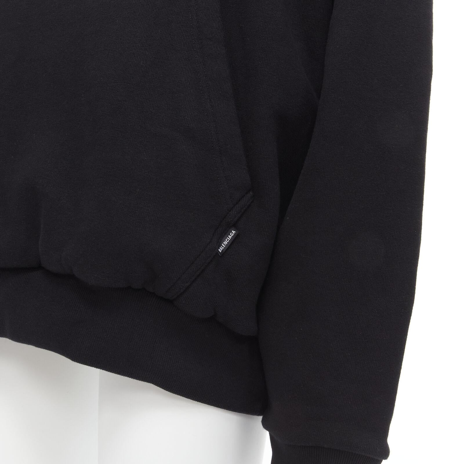 new BALENCIAGA Demna 2018 black I Love Techno embroidered oversized hoodie M 4