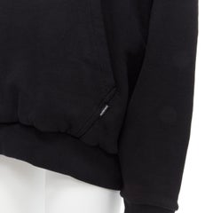 BALENCIAGA Demna 2018 Schwarzer I Love Techno bestickter übergroßer Hoodie S