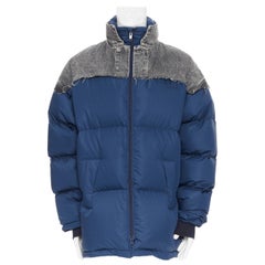 nuevo BALENCIAGA DEMNA 2018 Fake Layering Chaqueta de plumón vaquero lavado azul marino S