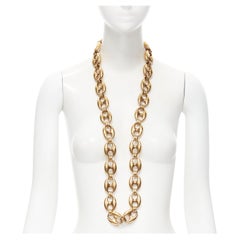 new BALENCIAGA Demna 2018 Runway antique gold metal chunky chain belt necklace