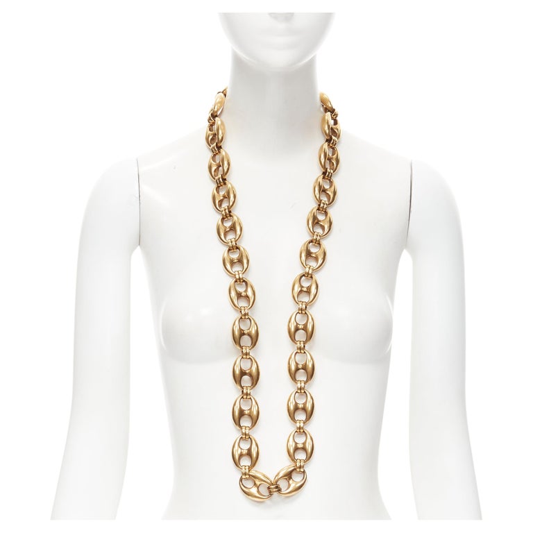 new BALENCIAGA Demna 2018 Runway antique gold metal chunky chain belt  necklace at 1stDibs | balenciaga chain belt
