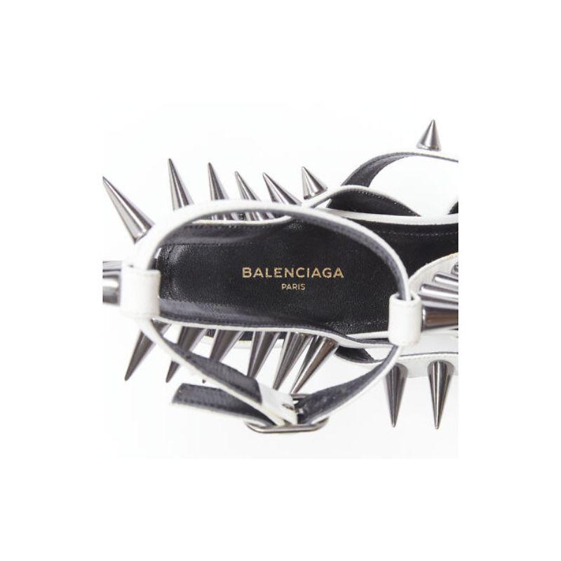 new BALENCIAGA DEMNA 2018 Runway white Knife Spike punk caged pump EU36 5