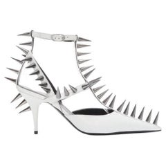 new BALENCIAGA DEMNA 2018 Runway white Knife Spike punk caged pump EU36